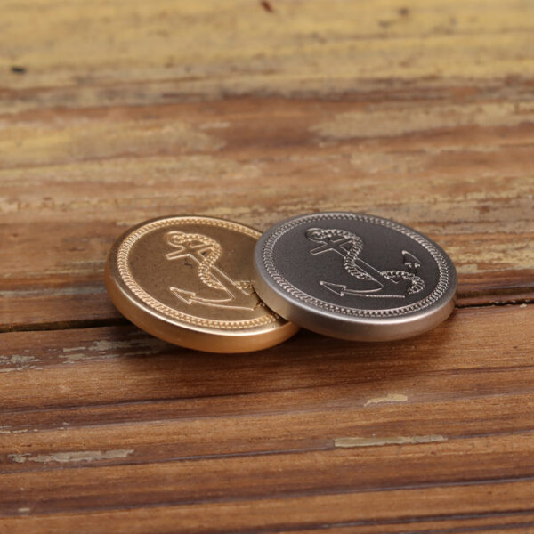 Rose Gold and Shiny Silver Anchor Metal Buttons 12pcs - Image 3