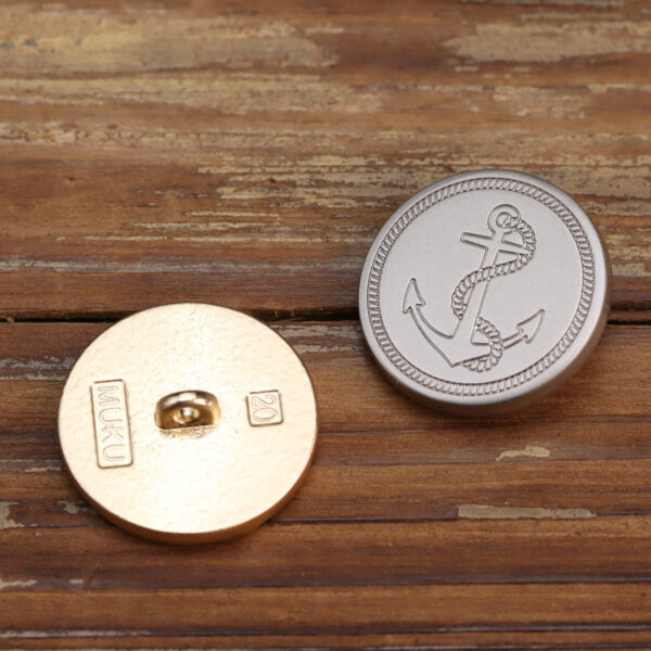 Rose Gold and Shiny Silver Anchor Metal Buttons 12pcs - Image 2