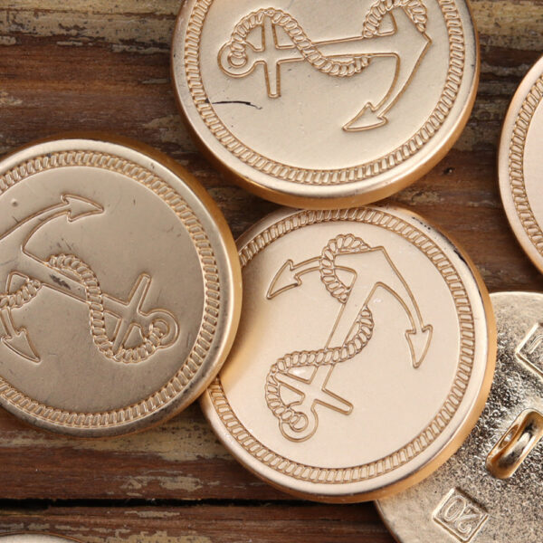 Rose Gold and Shiny Silver Anchor Metal Buttons 12pcs - Image 4