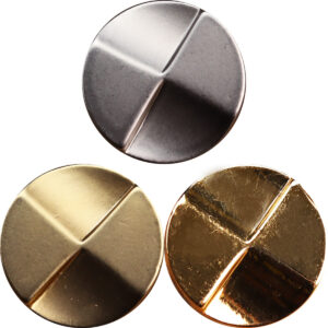 Matte Silver Shiny Gold Zinc Alloy Buttons for Coats Shirts 18 Pack
