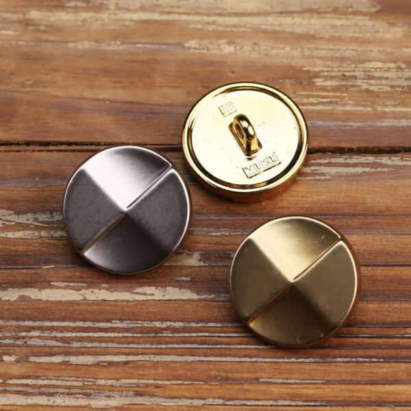 Matte Silver Shiny Gold Zinc Alloy Buttons for Coats Shirts 18 Pack - Image 2