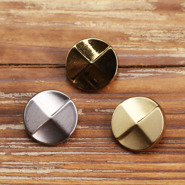 Matte Silver Shiny Gold Zinc Alloy Buttons for Coats Shirts 18 Pack - Image 3