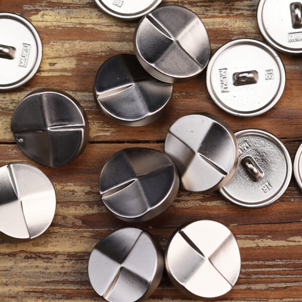 Matte Silver Shiny Gold Zinc Alloy Buttons for Coats Shirts 18 Pack - Image 4