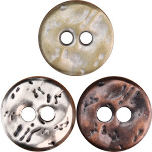Two-Hole Irregular Textured Metal Zinc Alloy Buttons 20 Pack