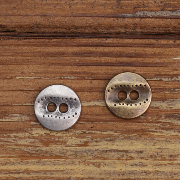 11.5mm Two-Hole Irregular Textured Metal Shirt Buttons 24 Pack - Image 4
