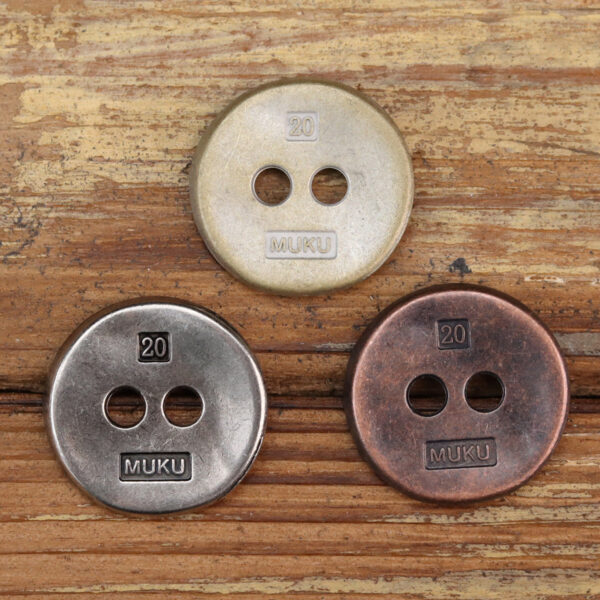 Two-Hole Irregular Textured Metal Zinc Alloy Buttons 20 Pack - Image 2