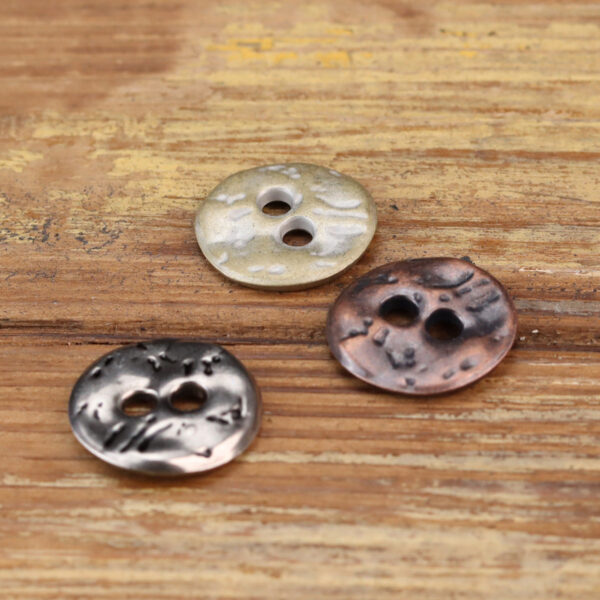 Two-Hole Irregular Textured Metal Zinc Alloy Buttons 20 Pack - Image 4