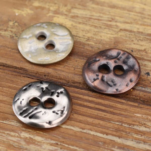 Two-Hole Irregular Textured Metal Zinc Alloy Buttons 20 Pack - Image 3