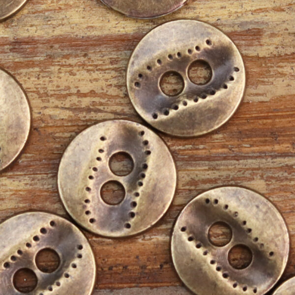 11.5mm Two-Hole Irregular Textured Metal Shirt Buttons 24 Pack - Image 6
