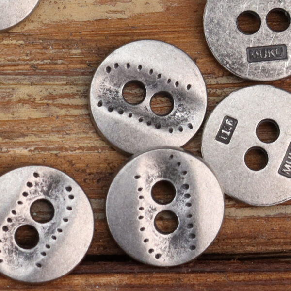 11.5mm Two-Hole Irregular Textured Metal Shirt Buttons 24 Pack - Image 5