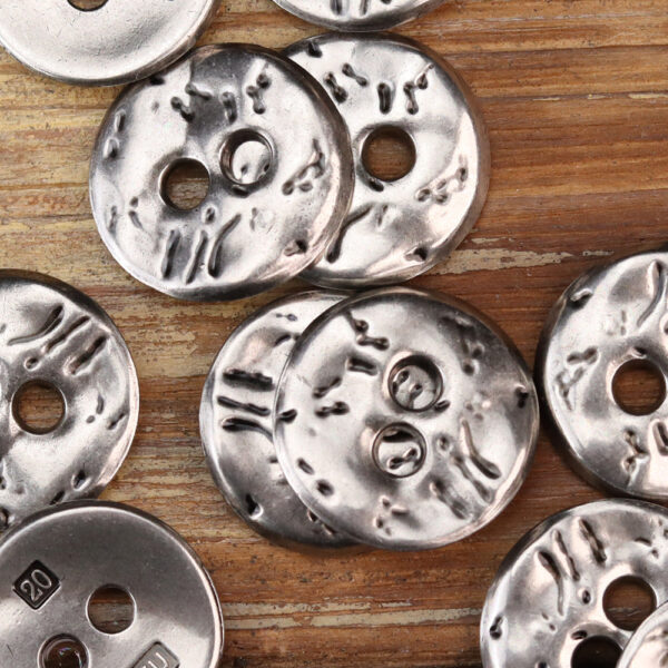 Two-Hole Irregular Textured Metal Zinc Alloy Buttons 20 Pack - Image 6