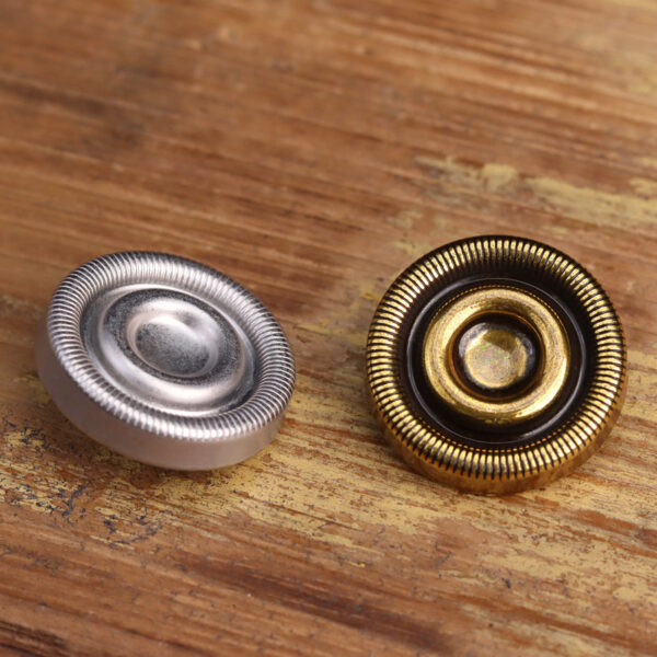 23mm Antique Gold Silver Heavy-Duty Zinc Alloy Metal Hand-Sewn Buttons 12 Pack - Image 3