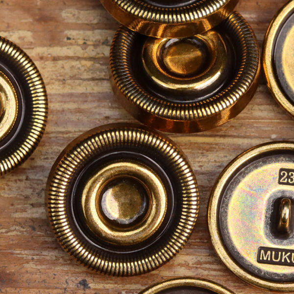 23mm Antique Gold Silver Heavy-Duty Zinc Alloy Metal Hand-Sewn Buttons 12 Pack - Image 6