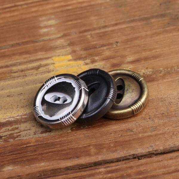 Fish-Eye Antique Bronze Silver Zinc Alloy Metal Buttons 20 Pack - Image 3