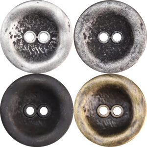 Antiqued Heavy Rust Two-Hole Metal Buttons for Men's Jackets 20 Pack 