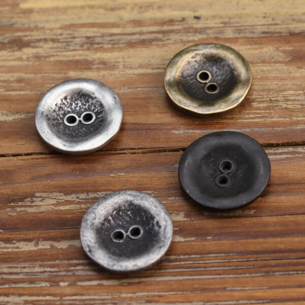 Antiqued Heavy Rust Two-Hole Metal Buttons for Men's Jackets 20 Pack