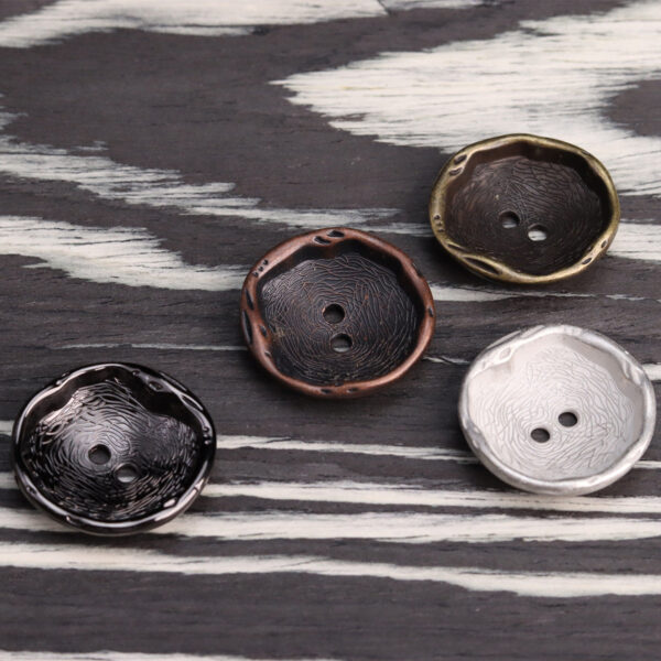 Antique Silver Bronze 2 Hole Metal Buttons for Coats 24 Pack - Image 2