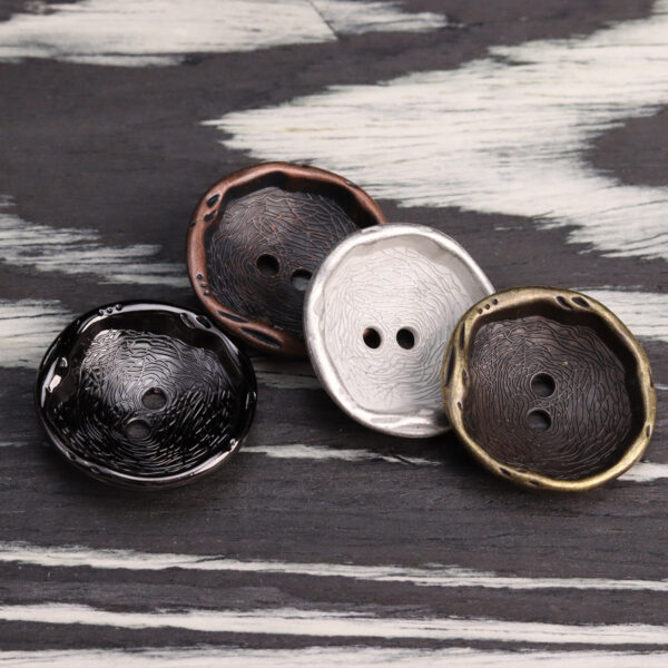 Antique Silver Bronze 2 Hole Metal Buttons for Coats 24 Pack - Image 3