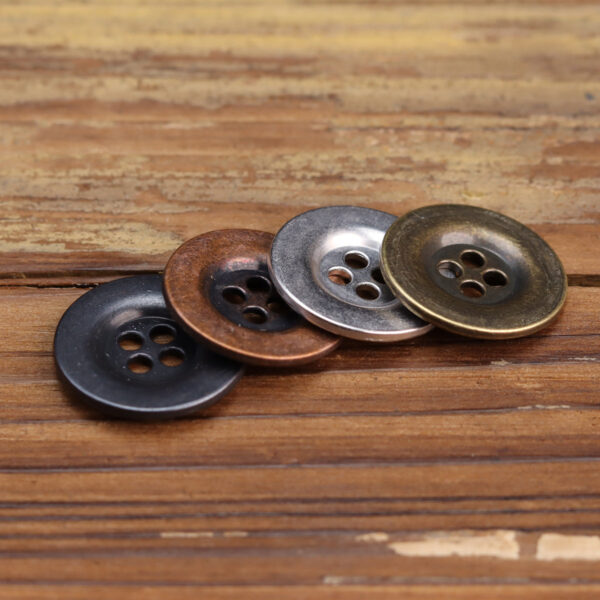 Black Tin Wide-Edged Buttons for Men's Denim Jackets 20 Pack