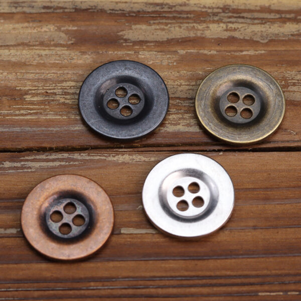Black Tin Wide-Edged Buttons for Men's Denim Jackets 20 Pack