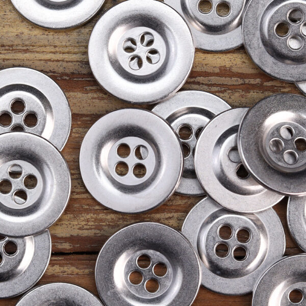 Black Tin Wide-Edged Buttons for Men's Denim Jackets 20 Pack