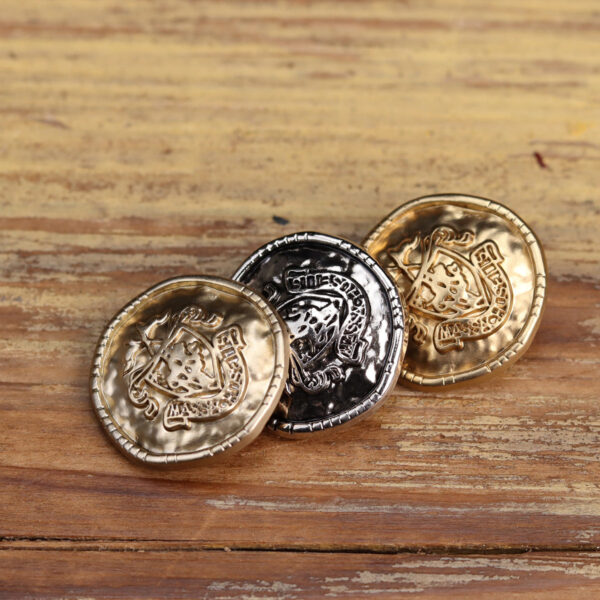 Vintage Gold Metal Hand-Sewn Buttons for Coats 18 Pack (3 Sizes) - Image 4