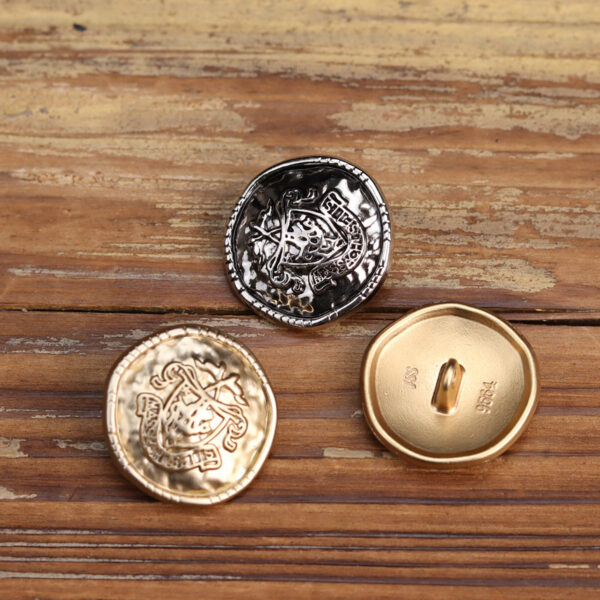 Vintage Gold Metal Hand-Sewn Buttons for Coats 18 Pack (3 Sizes) - Image 2