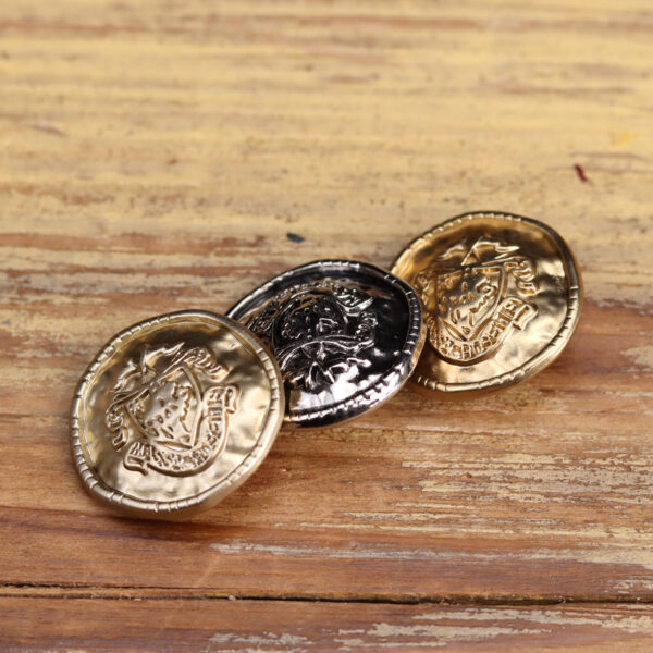 Vintage Gold Metal Hand-Sewn Buttons for Coats 18 Pack (3 Sizes) - Image 3