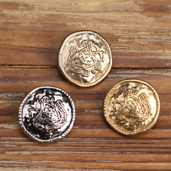Vintage Gold Metal Hand-Sewn Buttons for Coats 18 Pack (3 Sizes) - Image 5