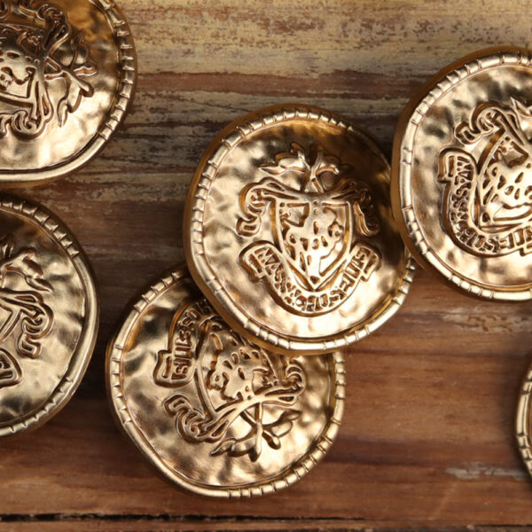 Vintage Gold Metal Hand-Sewn Buttons for Coats 18 Pack (3 Sizes) - Image 6