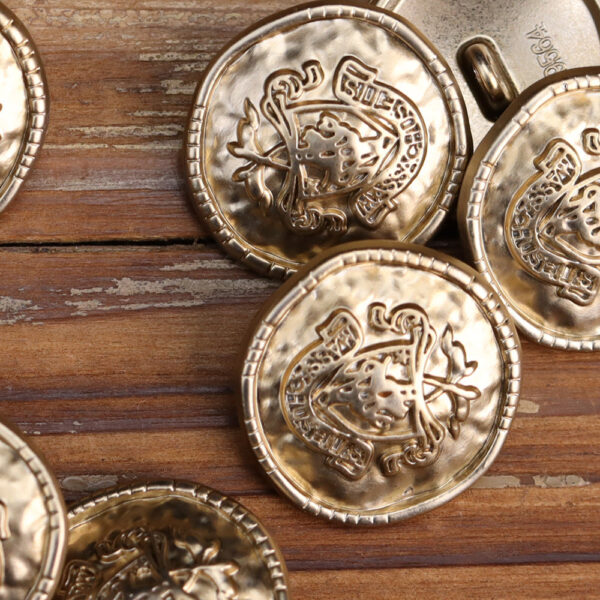 Vintage Gold Metal Hand-Sewn Buttons for Coats 18 Pack (3 Sizes) - Image 8