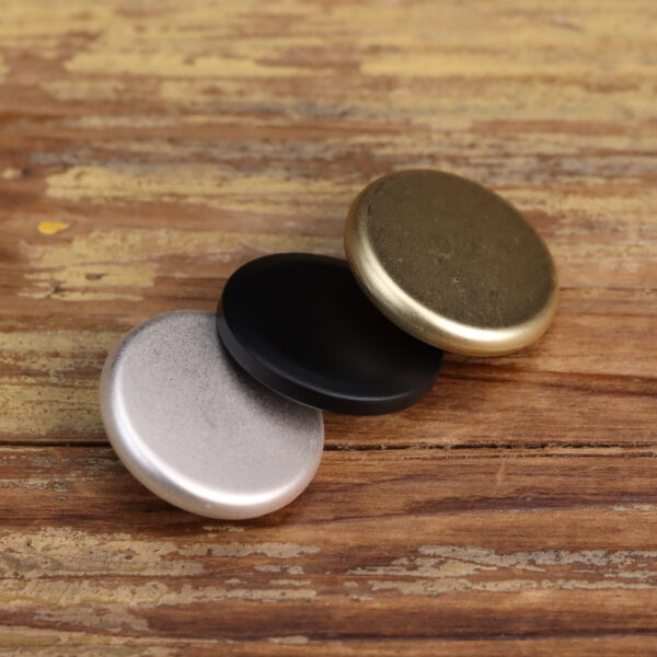 Matte Finish Black Silver Gold Flat Shank Metal Buttons for Denim Coats 18 Pack - Image 4
