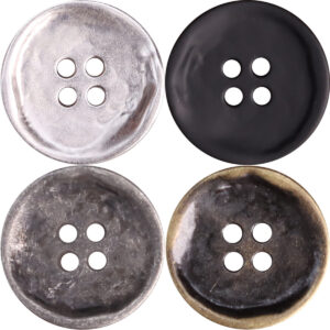 Antique Silver Bronze 4 Hole Metal Buttons for Men's Jackets 20 Pack 