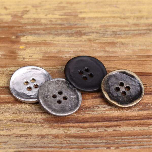 Antique Silver Bronze 4 Hole Metal Buttons for Men's Jackets 20 Pack
