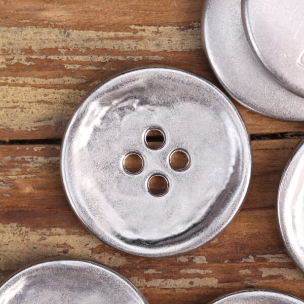 Antique Silver Bronze 4 Hole Metal Buttons for Men's Jackets 20 Pack