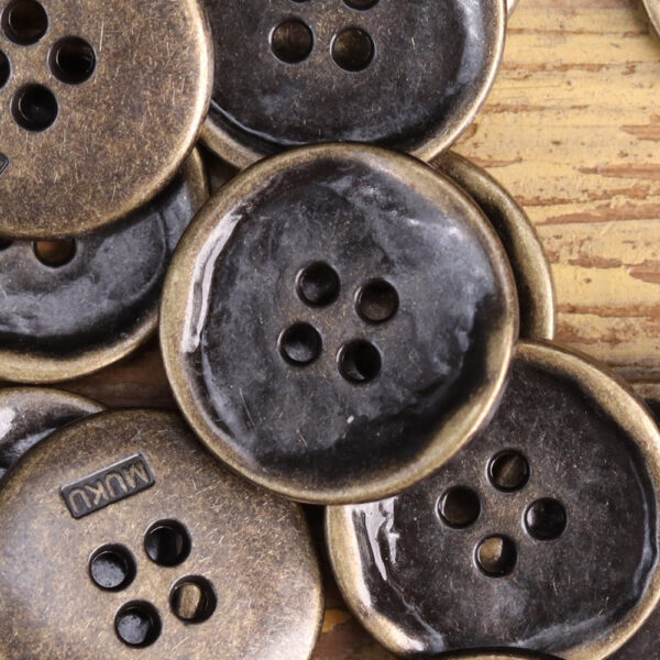 Antique Silver Bronze 4 Hole Metal Buttons for Men's Jackets 20 Pack