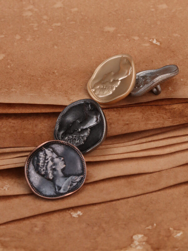 Vintage Beauty Inclined Metal Sewing Shank Buttons 18 Pack - Image 3