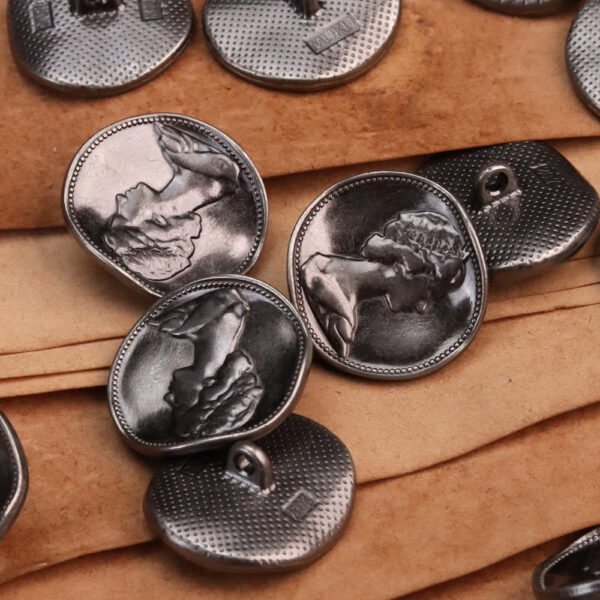 Vintage Beauty Inclined Metal Sewing Shank Buttons 18 Pack - Image 6