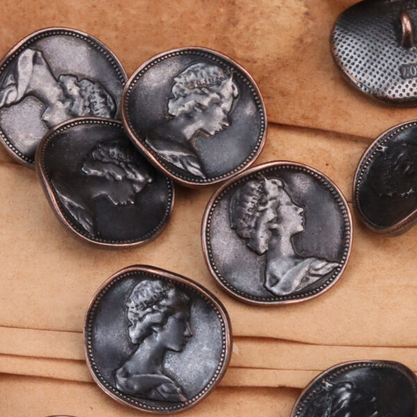 Vintage Beauty Inclined Metal Sewing Shank Buttons 18 Pack - Image 7