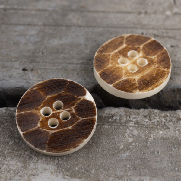 18-32L Dark Brown Bovine Bone Buttons For Linen Cotton Shirts 10pcs - Image 4