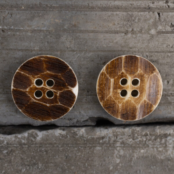 18-32L Dark Brown Bovine Bone Buttons For Linen Cotton Shirts 10pcs - Image 3