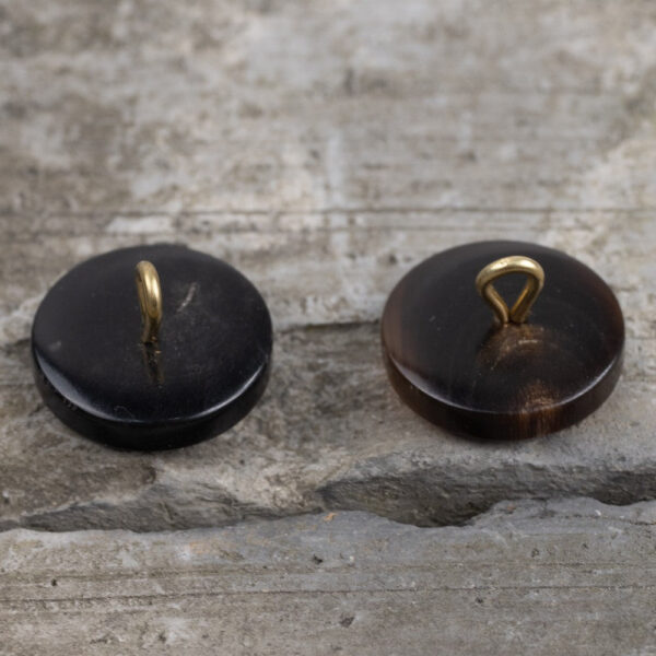 Black Deep Coffee Wide-Edged Shank Horn Buttons 20 Pack (5 Sizes) - Image 2