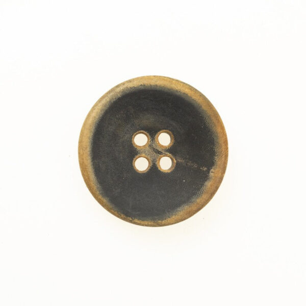 40L Flat Retro Horn Buttons Black Yellowish-Brown Half-Burnt 10pcs - Image 6