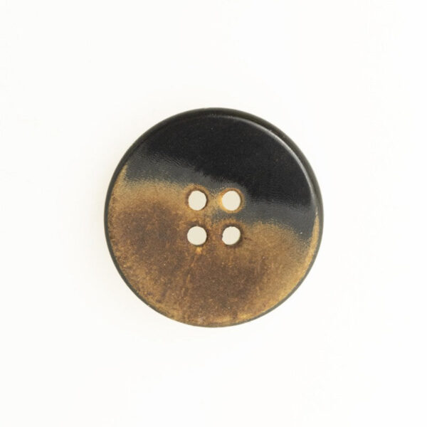 40L Flat Retro Horn Buttons Black Yellowish-Brown Half-Burnt 10pcs - Image 7