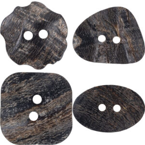 Oval Square Triangle Flower Shape Black Water Buffalo Horn Buttons 10pcs
