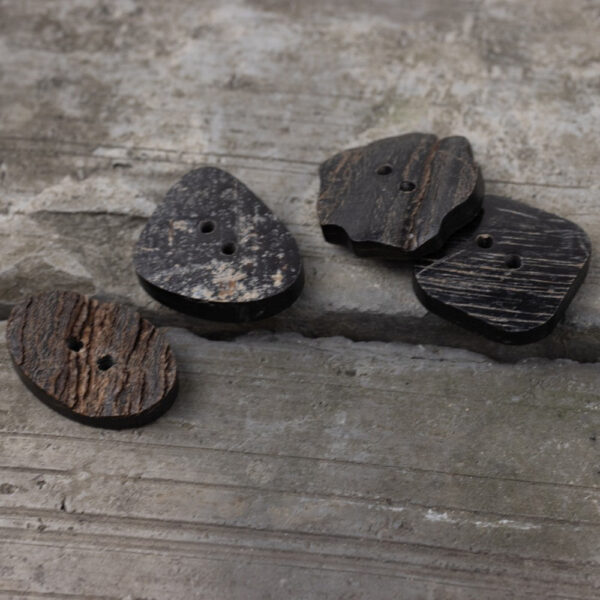 Oval Square Triangle Flower Shape Black Water Buffalo Horn Buttons 10pcs - Image 2