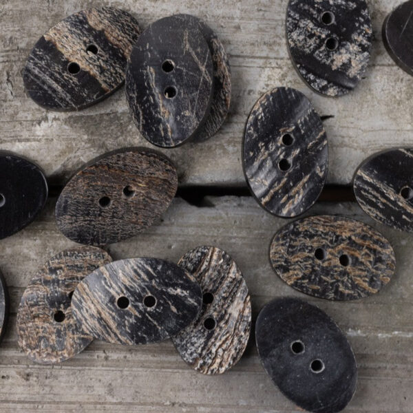 Oval Square Triangle Flower Shape Black Water Buffalo Horn Buttons 10pcs - Image 6