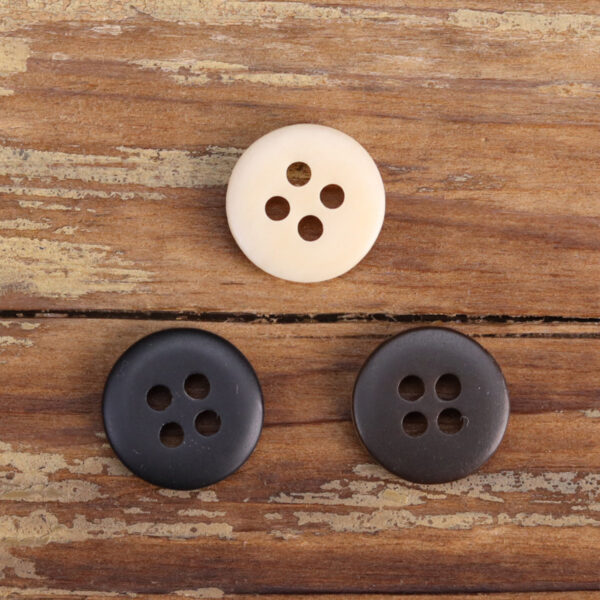 11.5mm Fire-Burned Bowl-Shaped Resin Shirt Buttons 60 Pack - Image 2