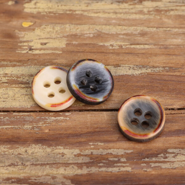 11.5mm Fire-Burned Bowl-Shaped Resin Shirt Buttons 60 Pack - Image 5