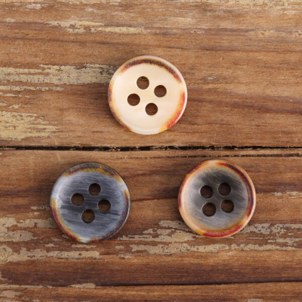 11.5mm Fire-Burned Bowl-Shaped Resin Shirt Buttons 60 Pack - Image 8